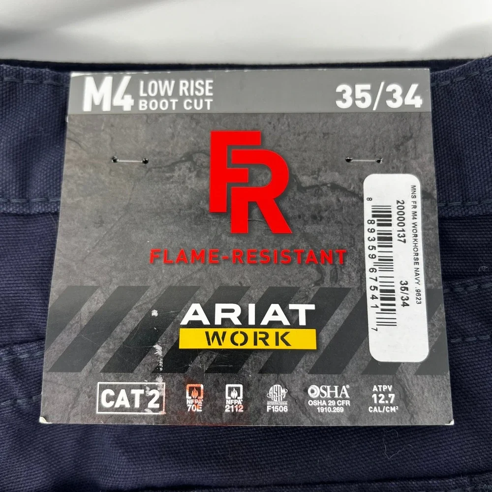 Ariat M4 Workhorse FR Flame Resistant Pants Navy Blue 35(Actual 38)x34 CAT2 NWT